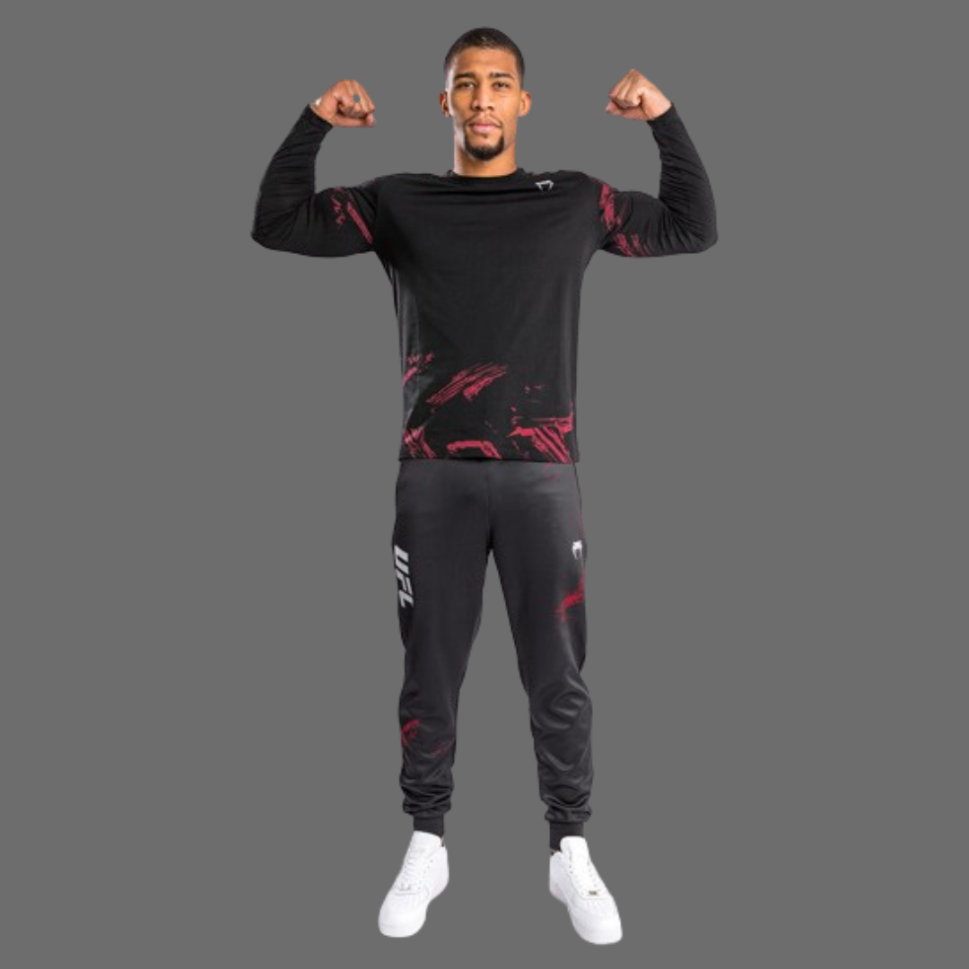 Camisa Manga Larga UFC Authentic Fight Week Black/Red - Talla L