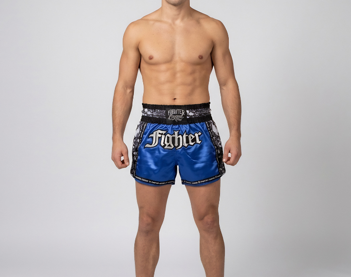 Short Muay Thai FL Azul Craneos MD