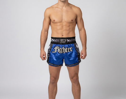 Short Muay Thai FL Azul Craneos MD