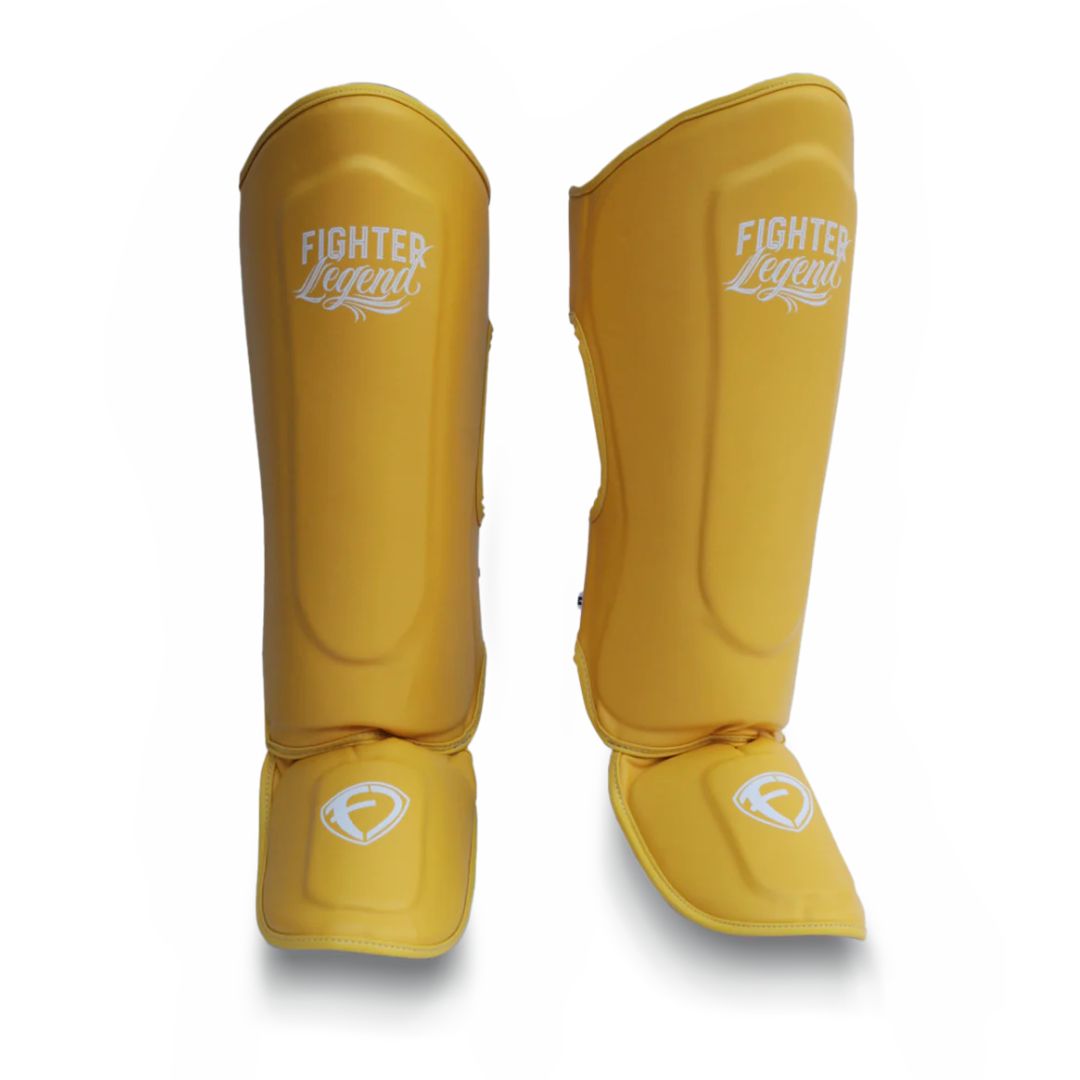 Espinilleras Fighter Legends / Amarilla - Talla MD